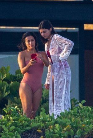 Eva Longoria - In pink swimsuit on her vacay in Cabo San Lucas