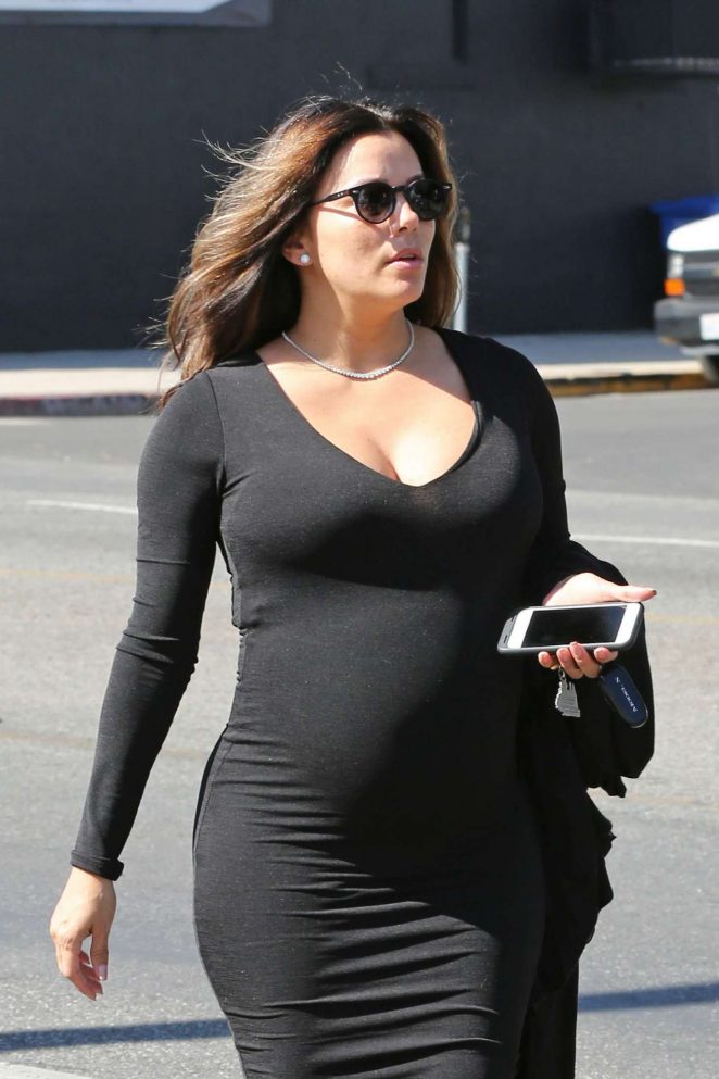 Eva Longoria in Tight Black Dress - Out and about in Beverly Hills