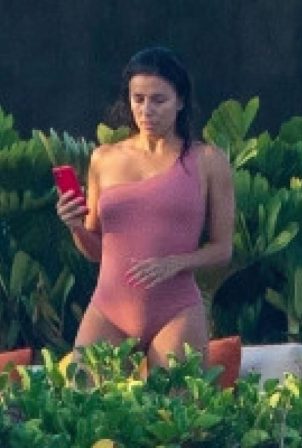 Eva Longoria - Pictured in a pink swimsuit in Cabo San Lucas