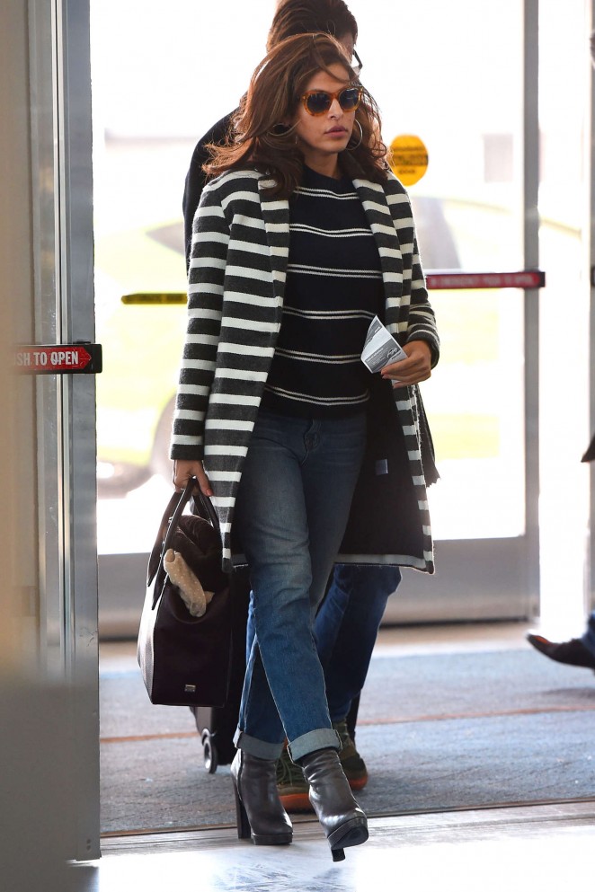 Eva Mendes at JFK Airport in NYC