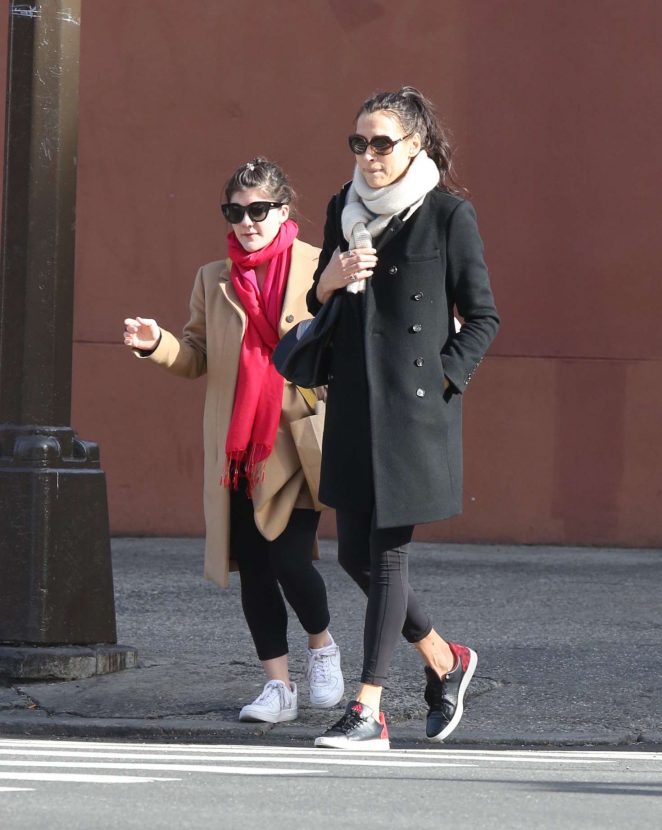 Famke Janssen and Madeleine Martin - Leaving a gym in NYC