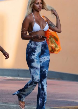 Fanny Neguesha in Bikini Top in Miami