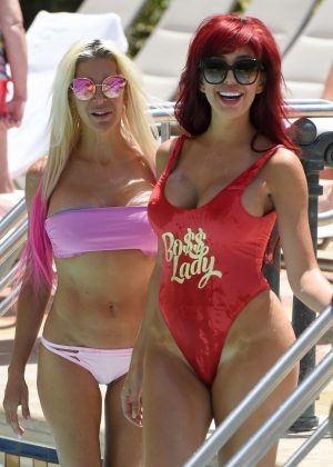 Farrah Abraham and Frenchy Morgan on the pool in Las Vegas