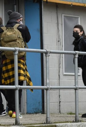 Faye Brooks - Seen arriving to train in Manchester