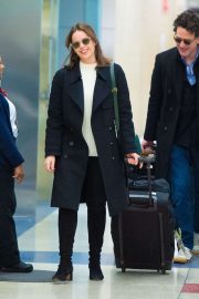Felicity Jones - Arrives at JFK Airport in New York