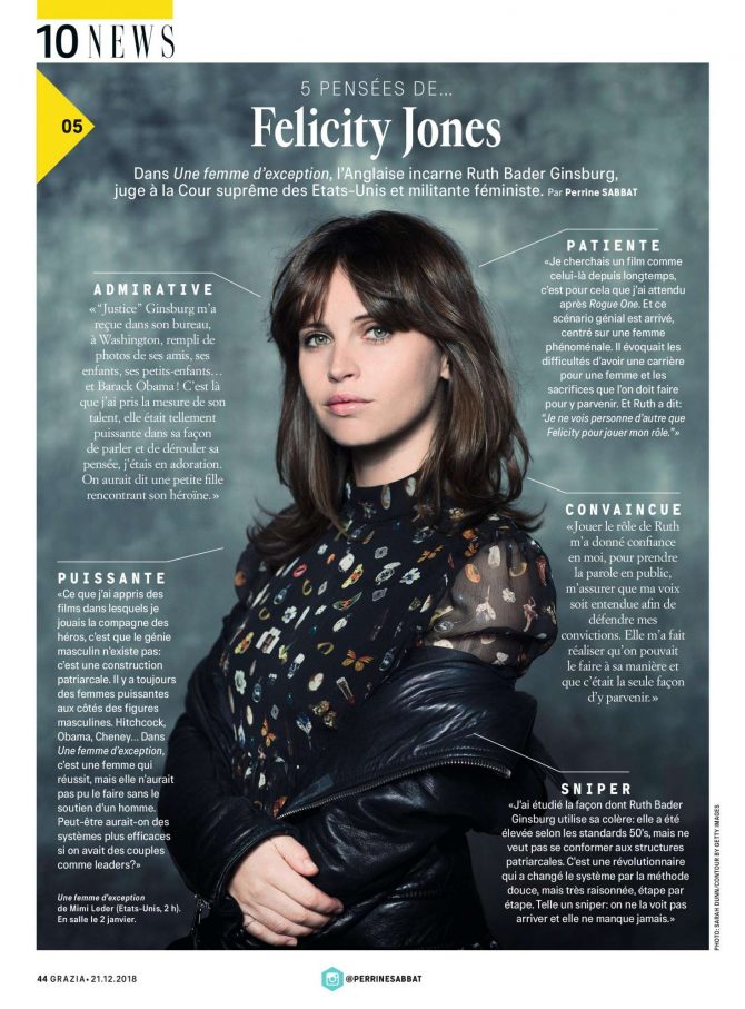 Felicity Jones - Grazia France Magazine (December 2018)