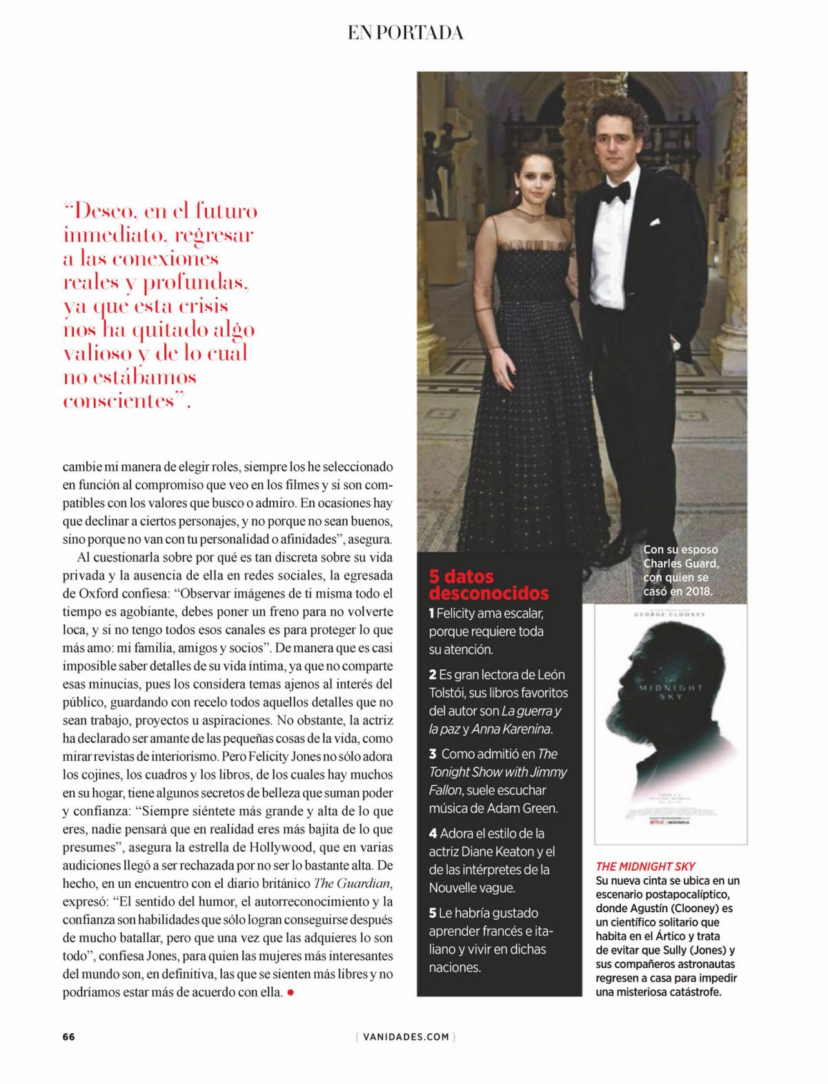 Felicity Jones – Vanidades Magazine Mexico (January 2021)