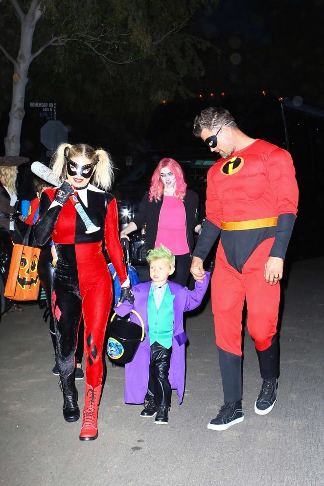 Fergie and family dressed up for Halloween in Brentwood