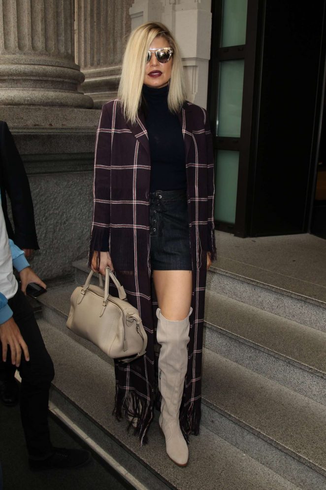 Fergie Leaves Her Hotel in Milan