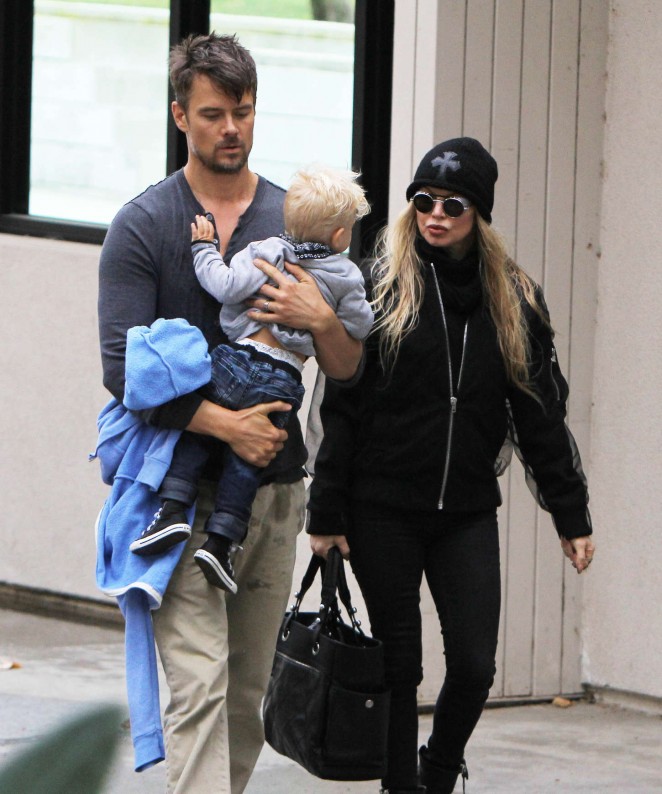 Fergie With Her Family Leaving a park in Brentwood