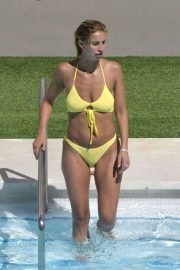 Ferne McCann in Yellow Bikini on holiday in Marbella