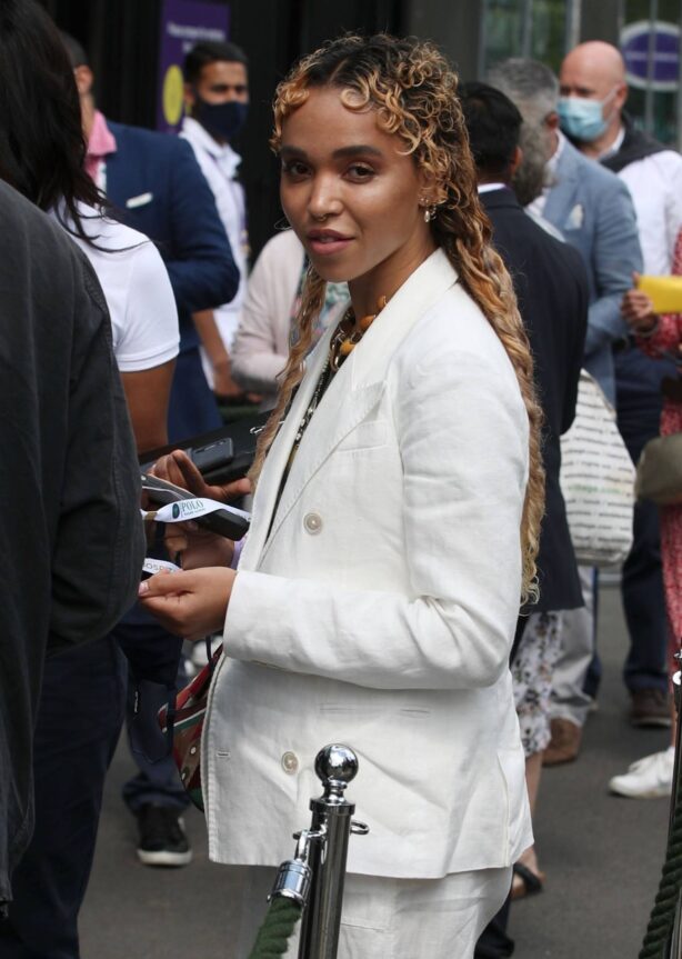 FKA Twigs - In all white at the 2021 Wimbledon Tennis Championships in London