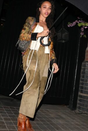 FKA Twigs - Night out at Chiltern Firehouse in London