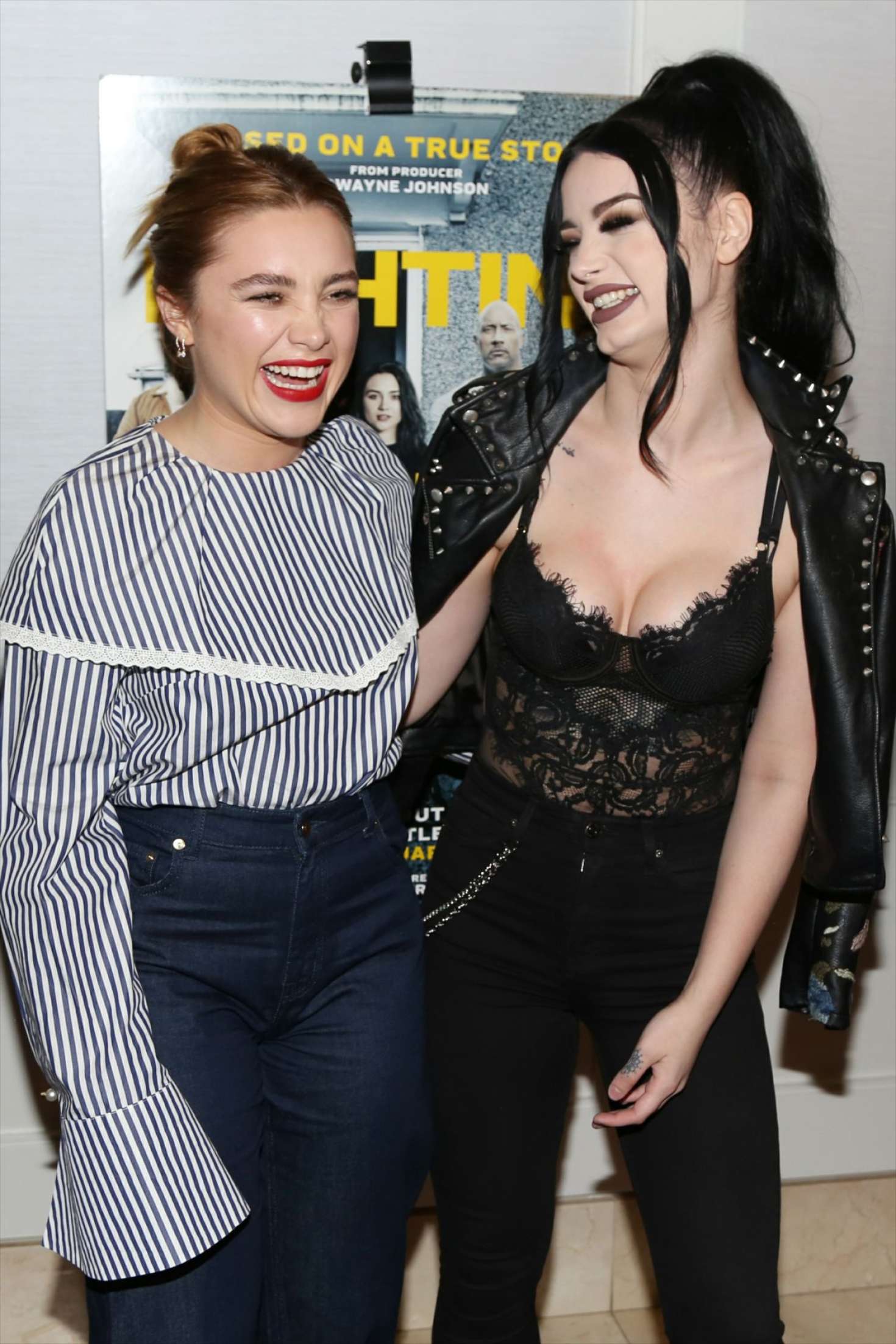 Florence Pugh and Saraya Bevis - 'Fighting With My Family' Screening in Los Angeles