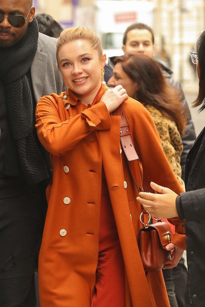Florence Pugh - Arriving at AOL Build in New York