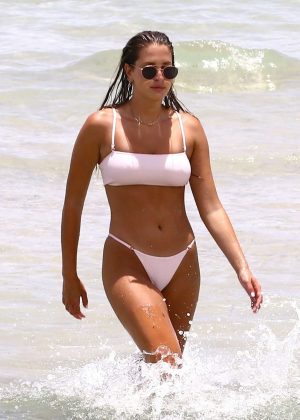 Francesca Aiello in Bikini at the beach in Miami
