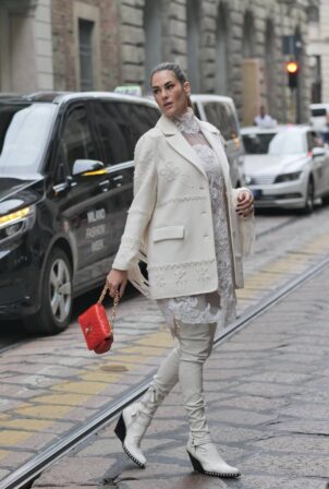 Francesca Sofia Novello - Seen at the Ermanno Scervino fashion show during Milan Fashion Week