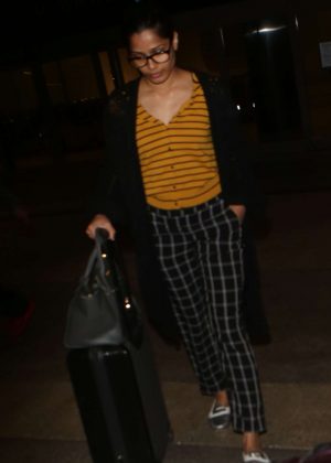 Freida Pinto - Arrives at LAX Airport in Los Angeles