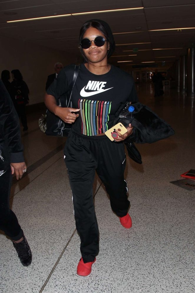 Gabby Douglas at LAX International Airport in Los Angeles