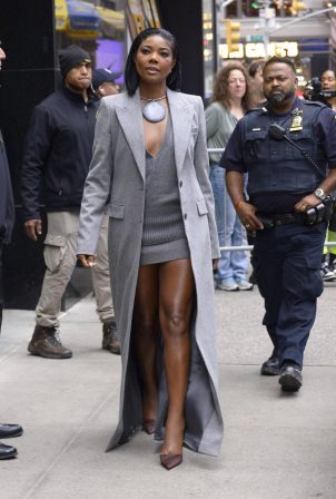 Gabrielle Union - Dons gray outfit at Good Morning America in New York