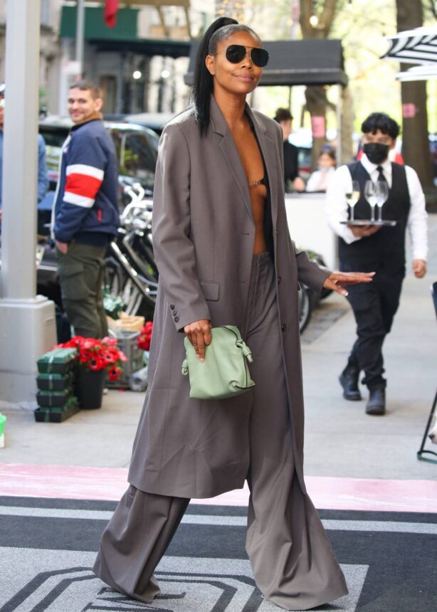 Gabrielle Union - In an oversized pantsuit at The Mark Hotel in New York