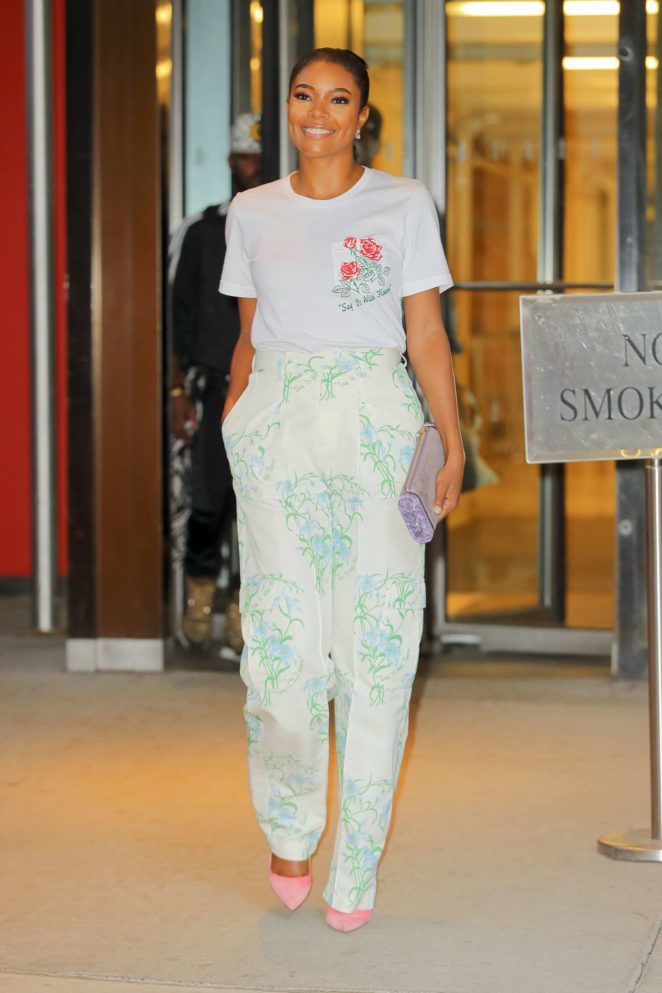 Gabrielle Union Leaving an office building in New York