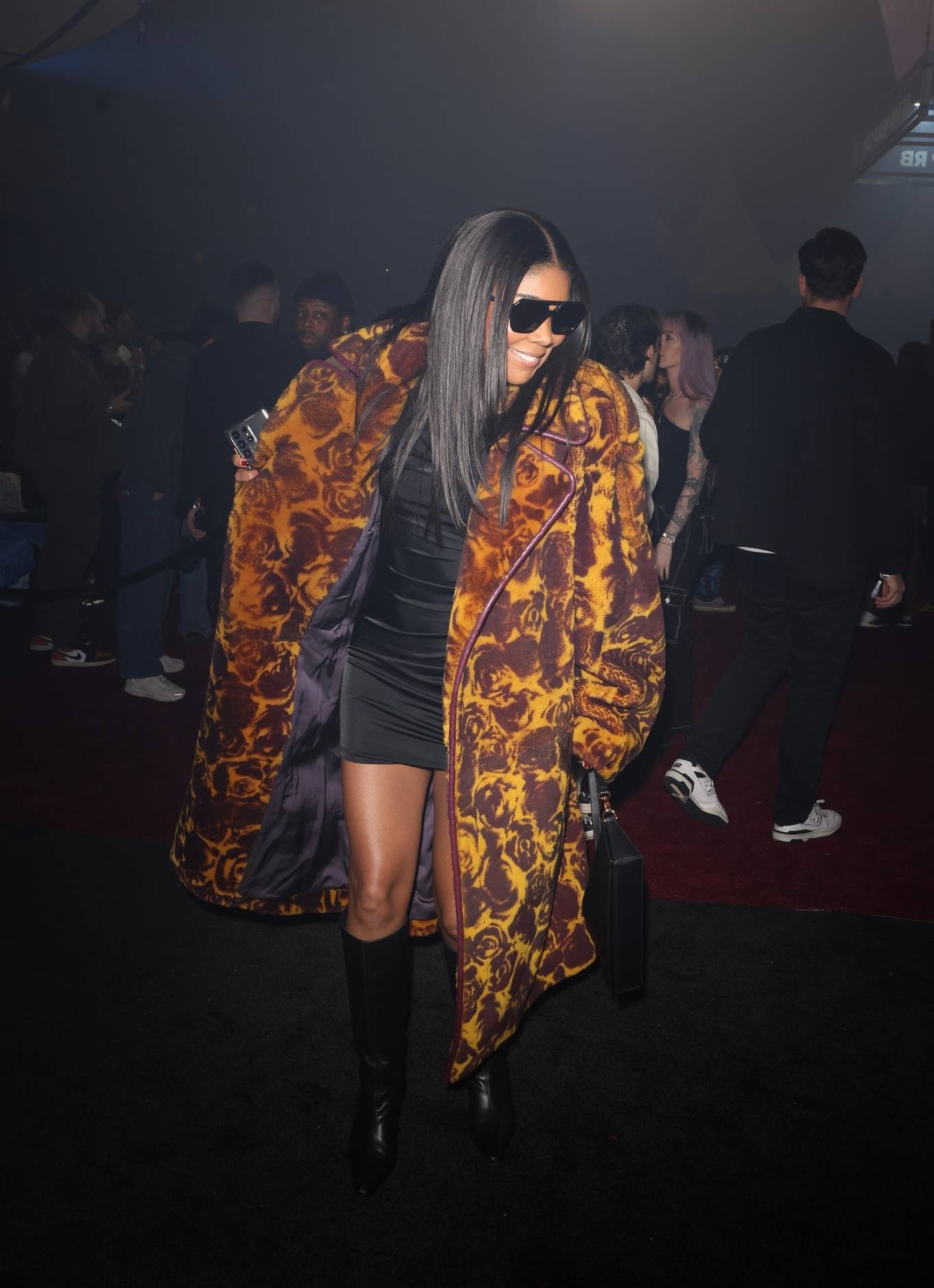 Gabrielle Union 2024 : Gabrielle Union – Seen in a stunning fur trench coat in Las Vegas-08