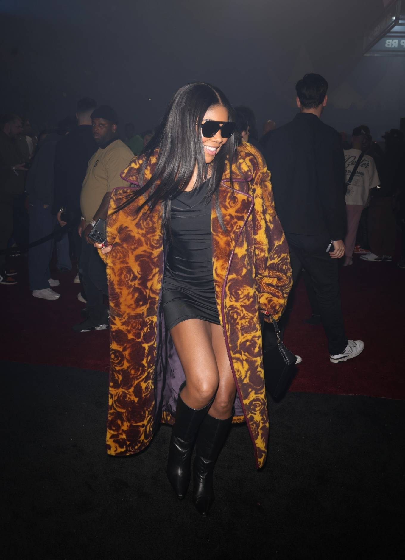 Gabrielle Union 2024 : Gabrielle Union – Seen in a stunning fur trench coat in Las Vegas-10