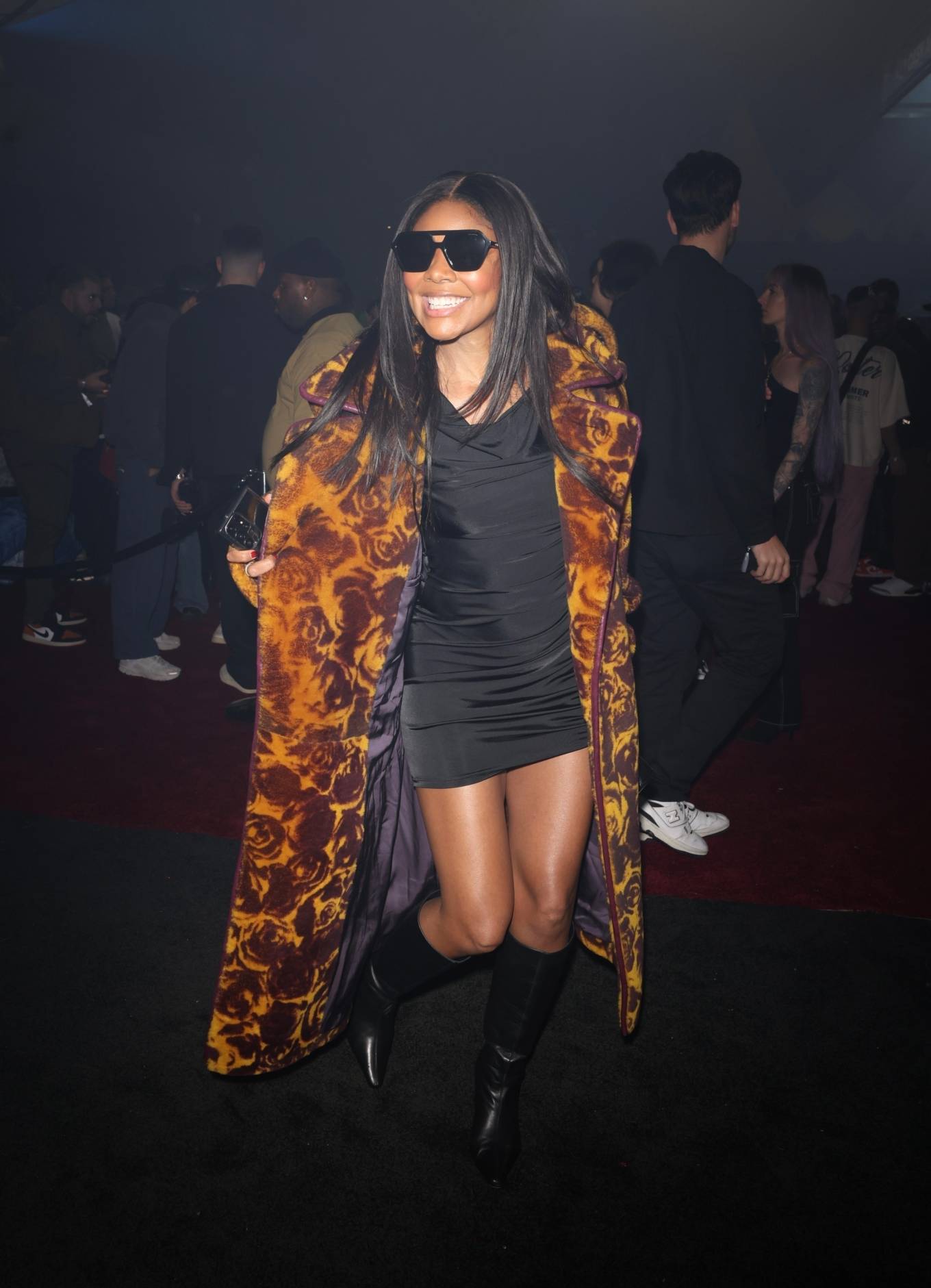 Gabrielle Union 2024 : Gabrielle Union – Seen in a stunning fur trench coat in Las Vegas-11