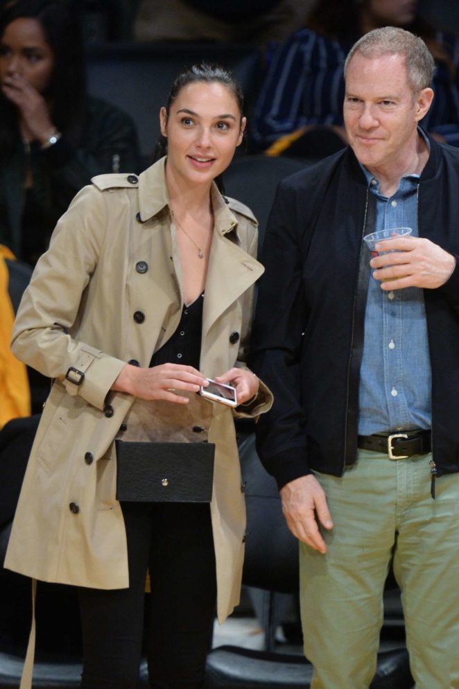 Gal Gadot at the Lakers vs. Clippers game in Los Angeles