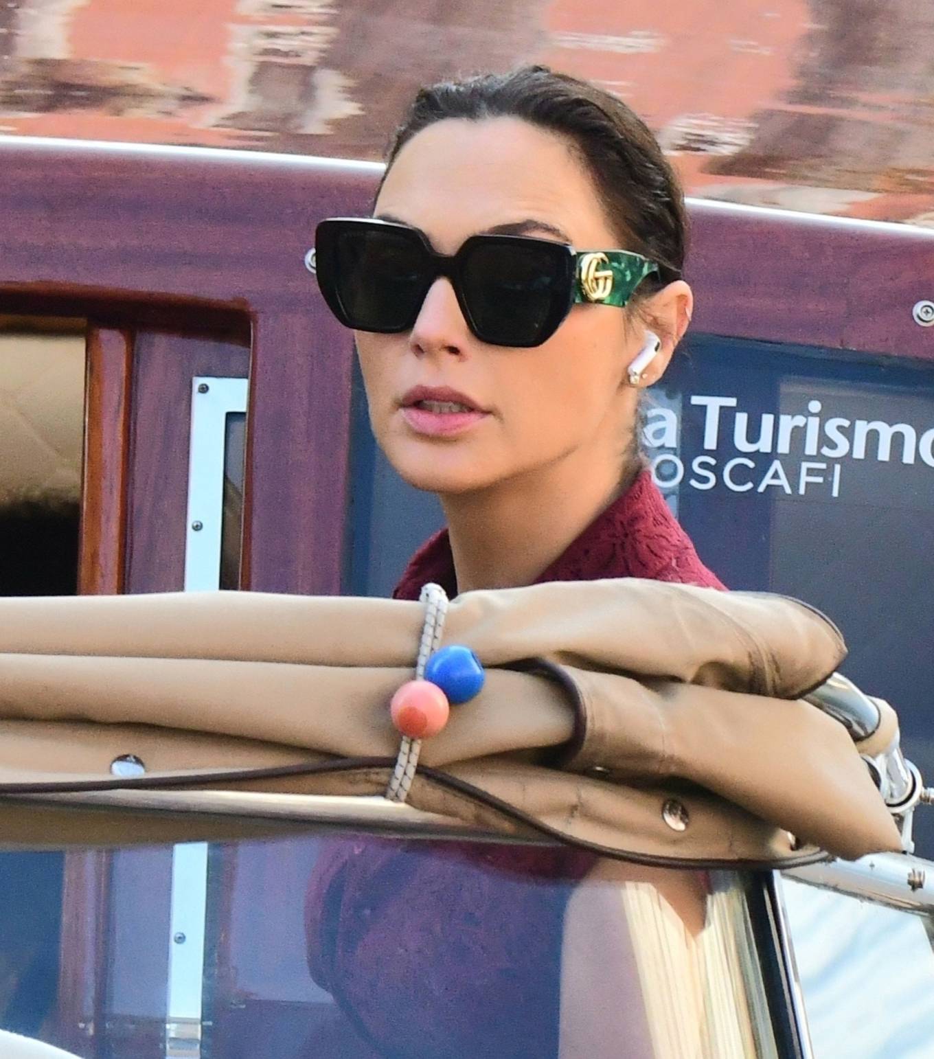 Gal Gadot 2023 : Gal Gadot – In her maroon dress and Gucci sunglasses as she heads set out in Venice-12