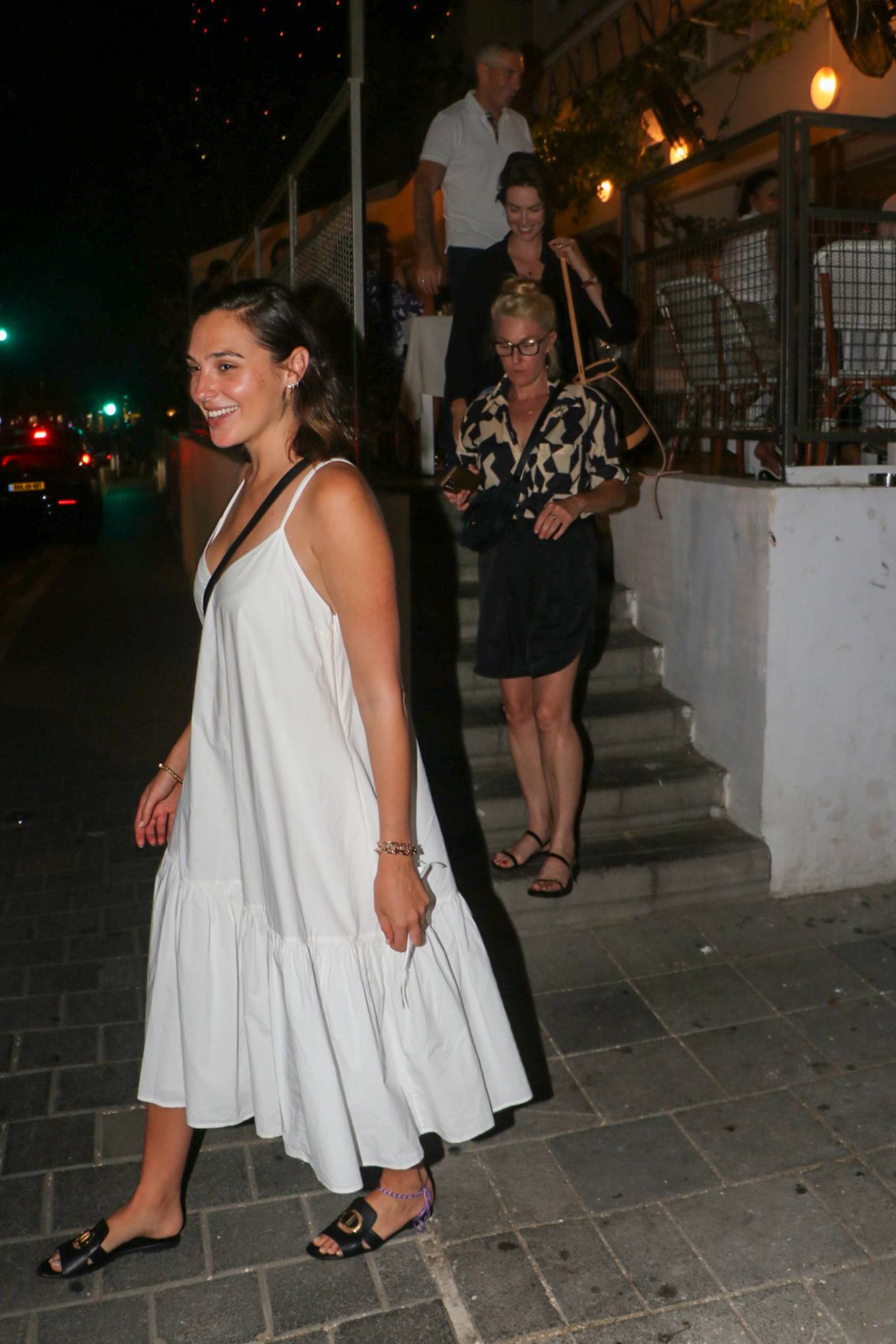 Gal Gadot - In white maxi dress outside Cantina restaurant in Tel Aviv
