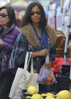 Garcelle Beauvais at the Farmers Market in Studio City