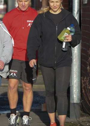 Gemma Atkinson in Tights Leaving the gym in Manchester