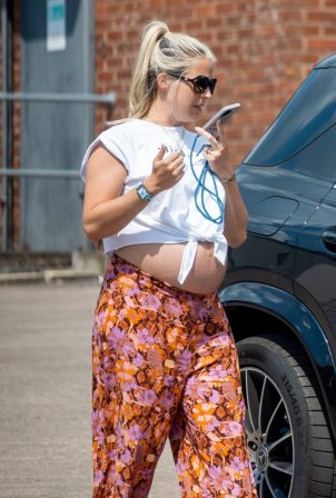 Gemma Atkinson - Shows off her baby bump while out in Manchester