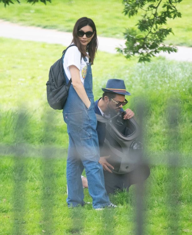 Gemma Chan - Spotted in the park in London