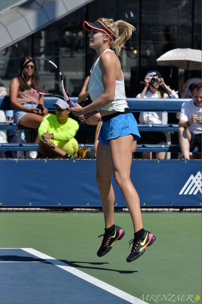 Genie Bouchard - Practice session at 2016 US Open in NYC