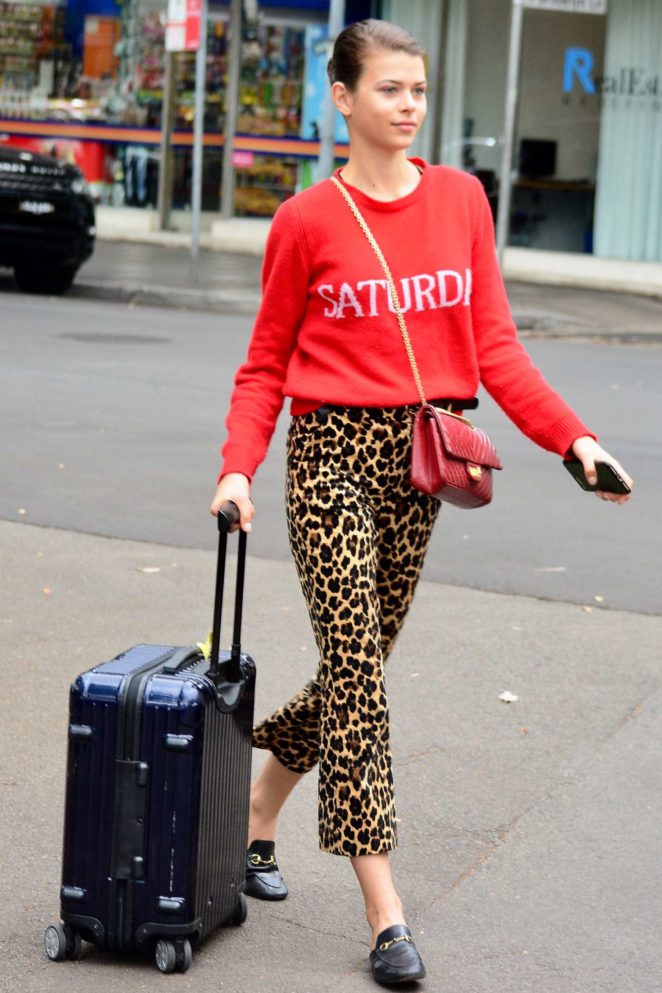 Georgia Fowler headed to the airport in Sydney
