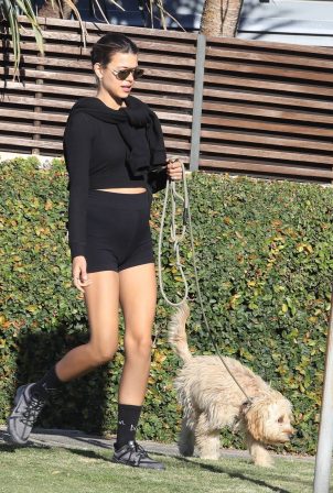Georgia Fowler - Out with her pooch in Bondi