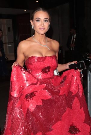 Georgia Harrison - In a red dress leaving The Pride Of Britain Awards 2023 in London