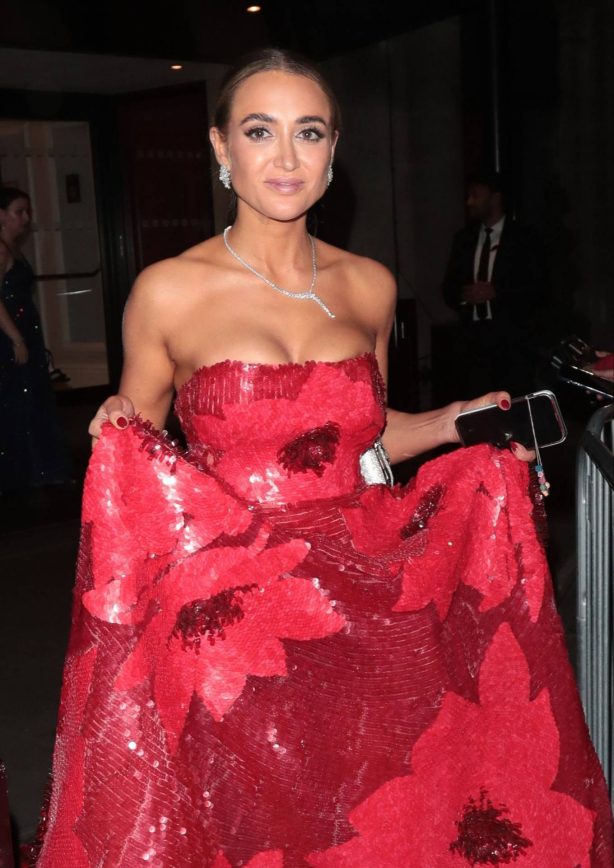 Georgia Harrison - In a red dress leaving The Pride Of Britain Awards 2023 in London