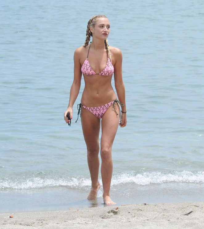 Georgia Harrison in Bikini on the Beach in Ibiza