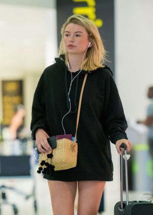 Georgia Toffolo - Arrives at Gatwick Airport in England