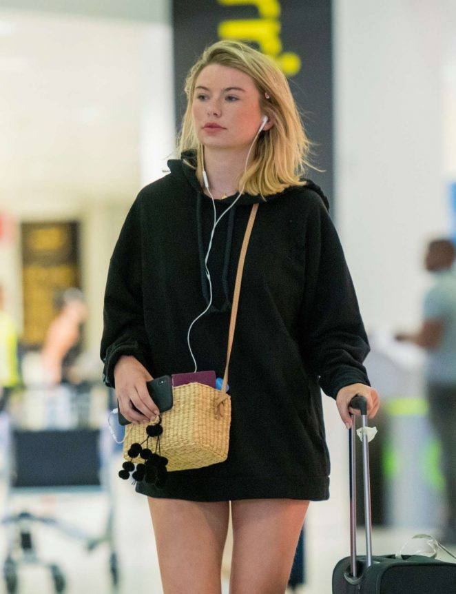 Georgia Toffolo - Arrives at Gatwick Airport in England