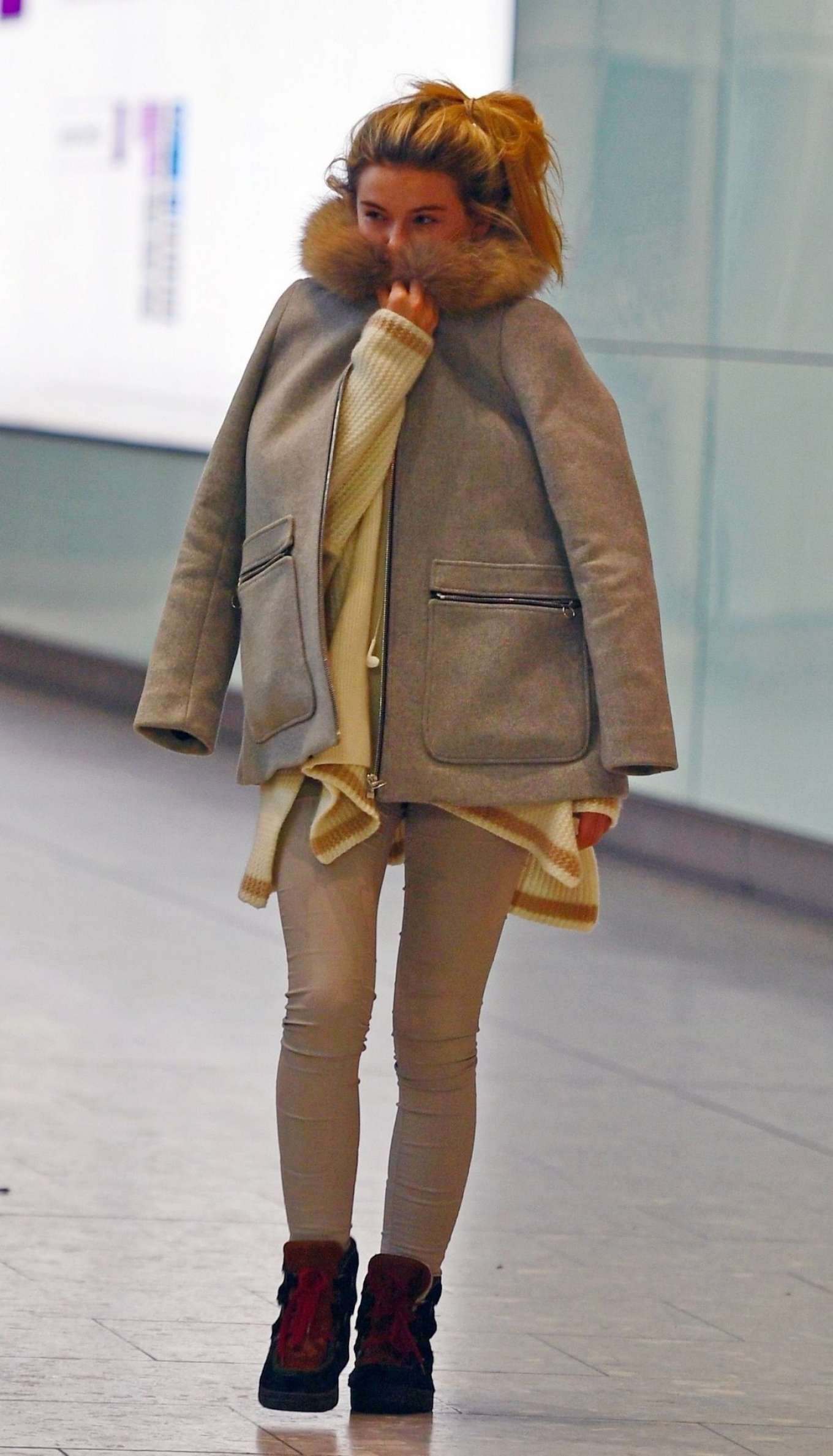 Georgia Toffolo - Arrives at Heathrow Airport in London
