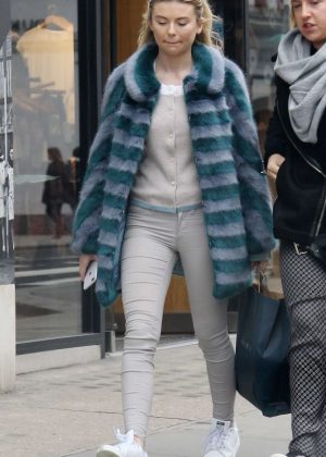 Georgia Toffolo in Fur Coat out in Chelsea