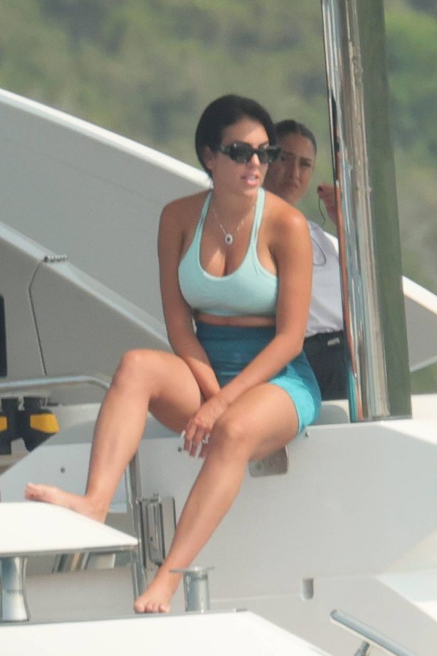 Georgina Rodriguez - With Cristiano Ronaldo seen on their yacht in Sardinia