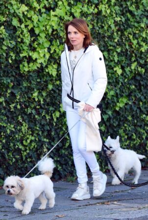 Geri Halliwell - seen out walking her dogs in North London