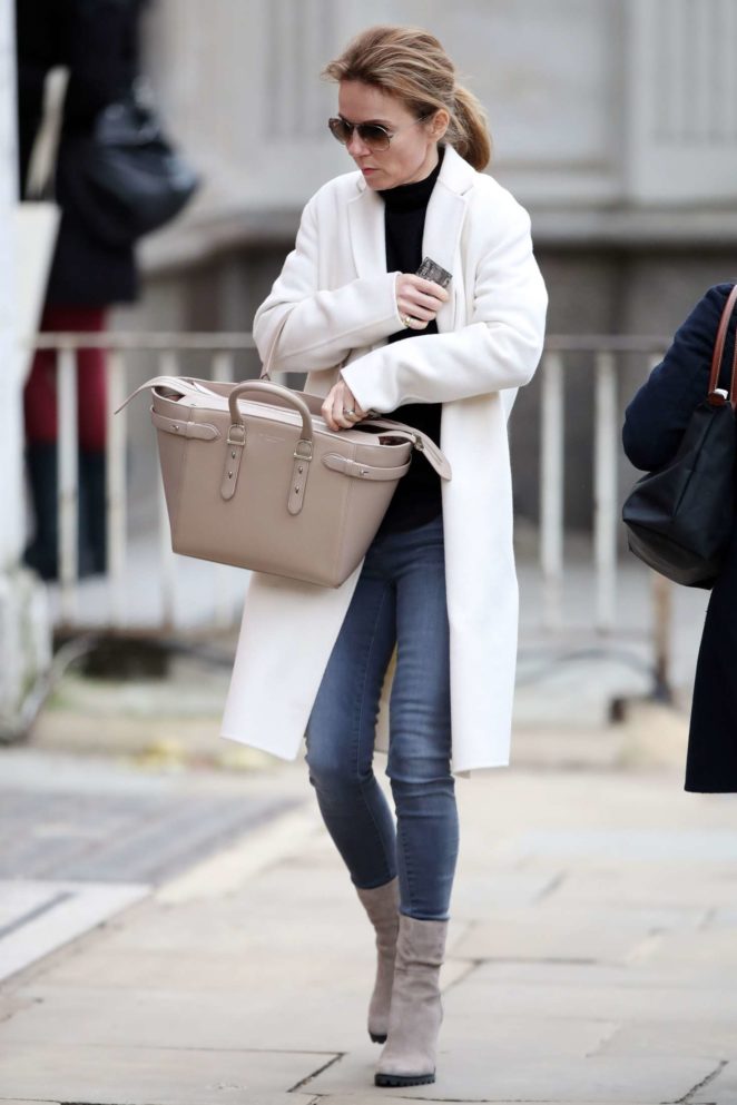 Geri Horner in White Coat out in Hampstead
