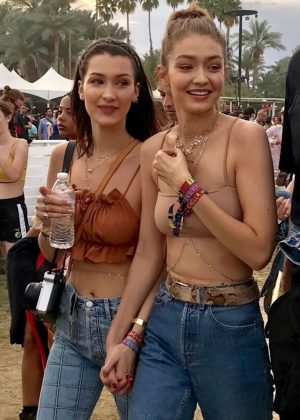Gigi and Bella Hadid - 2018 Coachella Festival in Indio